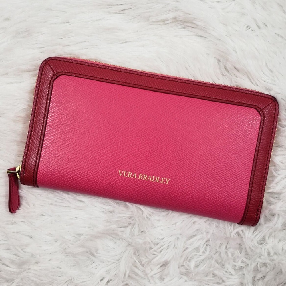 Vera Bradley pink zip around wallet clutch